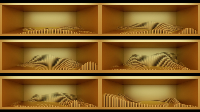 【裸眼3D】金色意境山水空间艺术几何矩阵