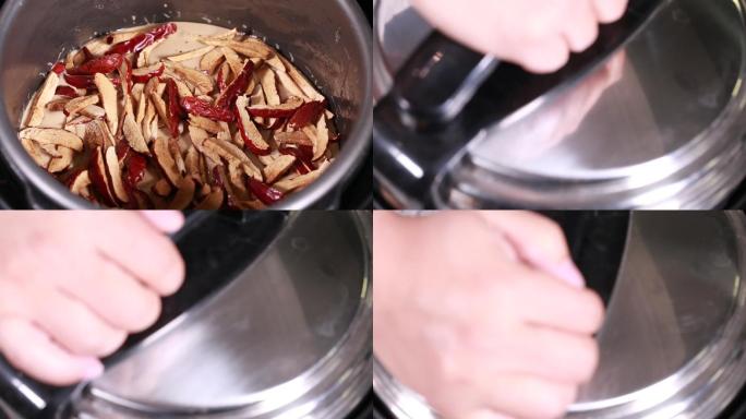 高压锅制作枣糕 (1)