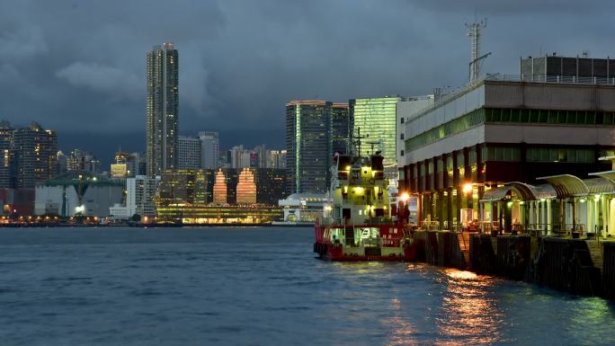 沿海城市的港口码头延时