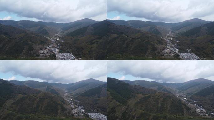 航拍4K素材.五台山北麓全景