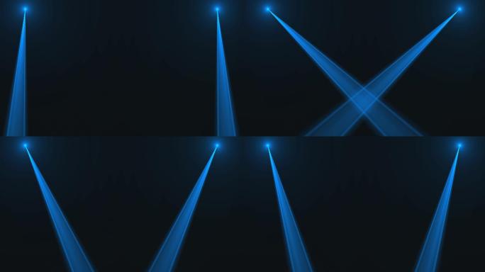 4K两盏交叉蓝色激光(细)射灯探照灯素材