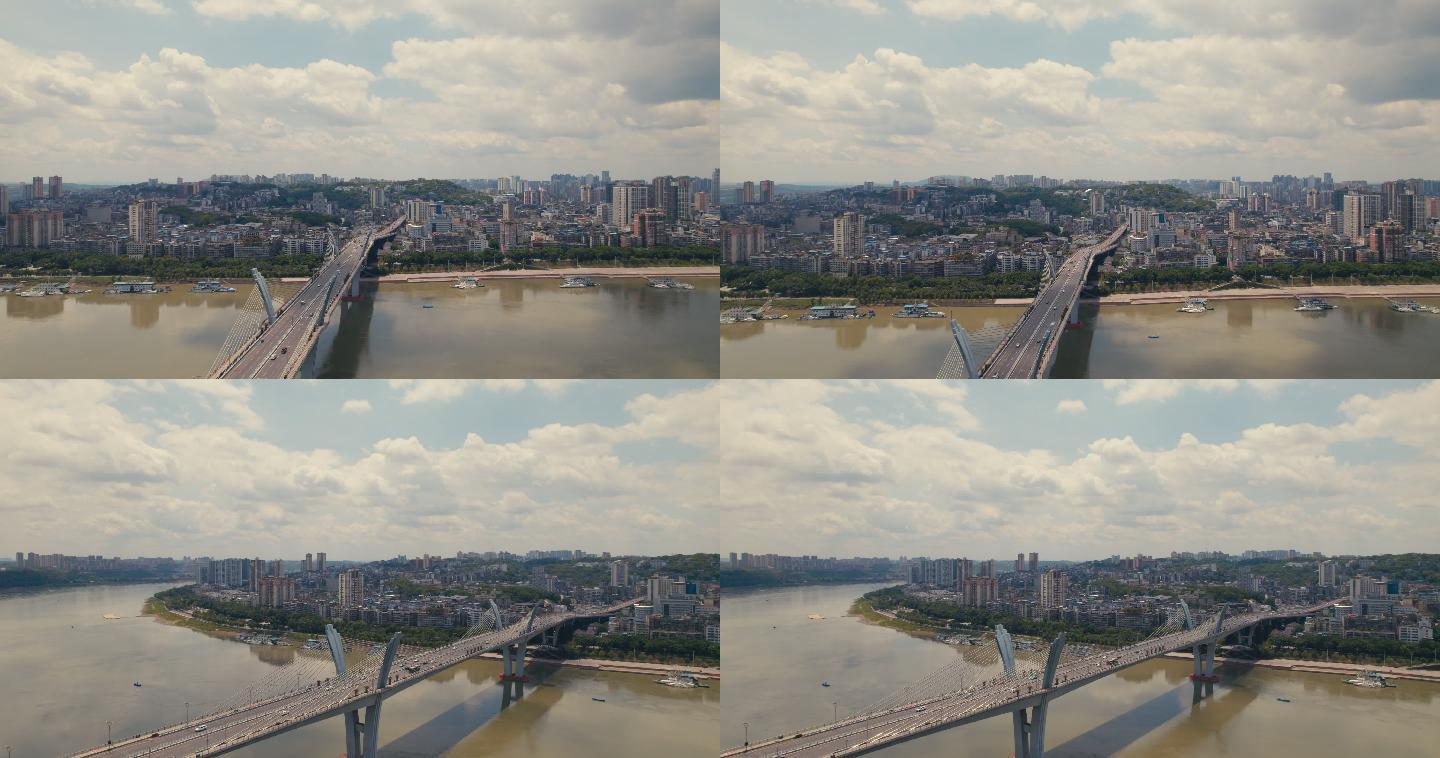 泸州国窖大桥航拍视频素材 4k分辨率
