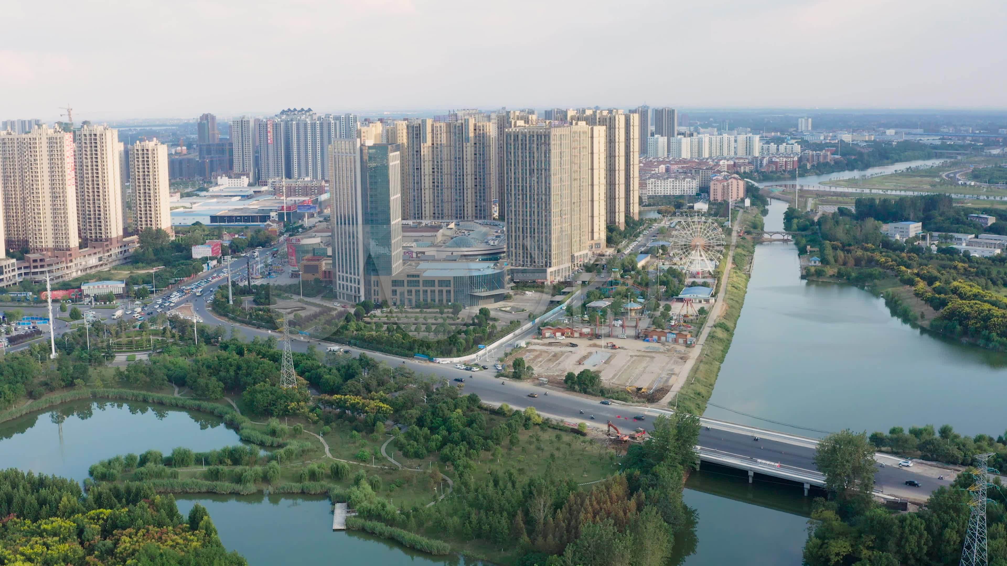 航拍孝感槐荫公园_3840x2160_高清视频素材下载(编号:6471950)_实拍