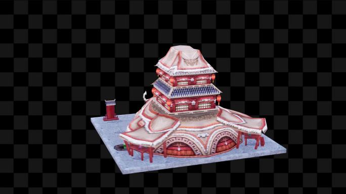 全息投影视频素材古代集市古代商业建筑04