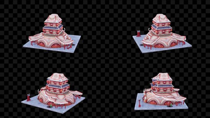 全息投影视频素材古代集市古代商业建筑04