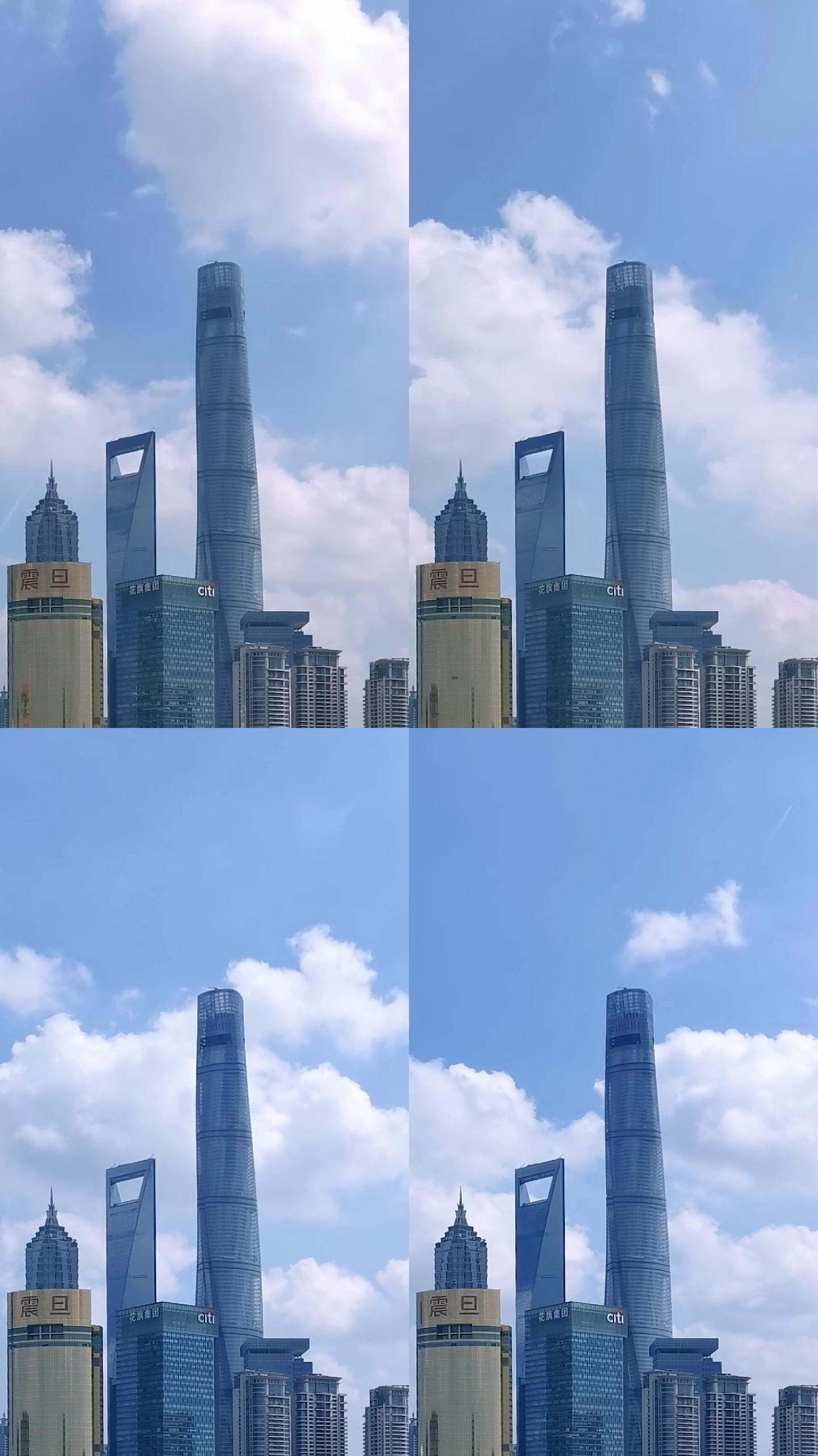 蓝天白云下的世界第二高楼—上海中心