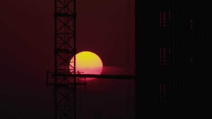 6K太阳升起穿过在建工地01【延时】