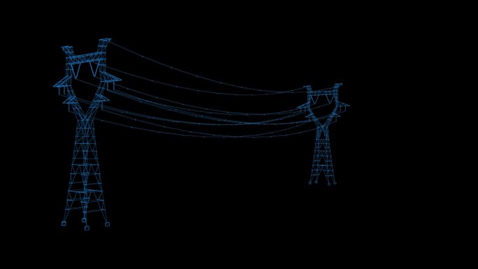 4k全息科技线框输电塔带通道1