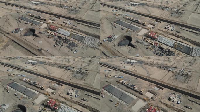 沙漠里的工厂建设施工
