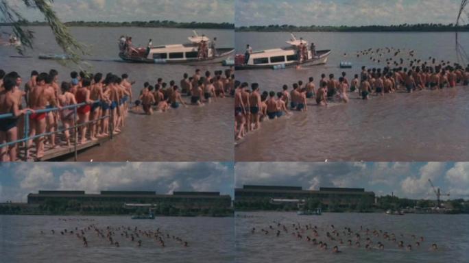 70年代学生游泳课
