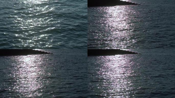 唯美海面波光粼粼的视频画面
