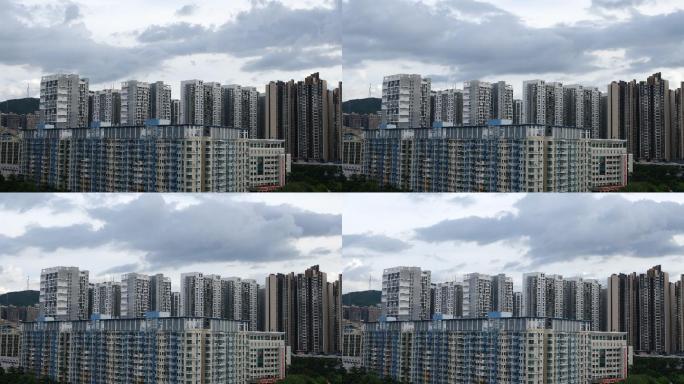 深圳市城市居民住宅楼乌云过境天空延时