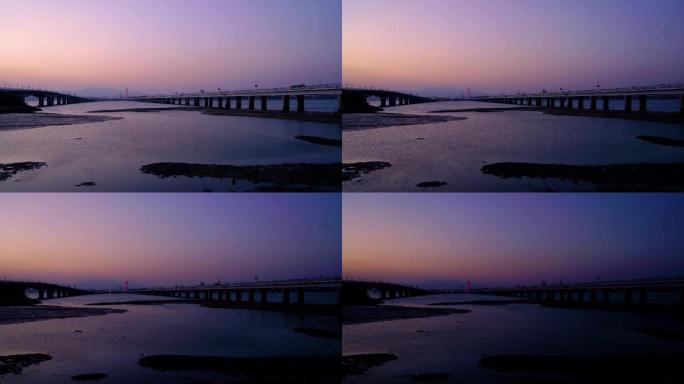 厦门城市大景-厦门大桥昼夜延时摄影