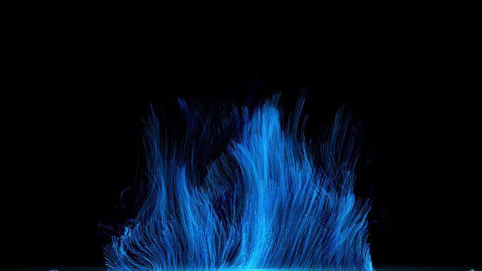 沉浸式唯美蓝色粒子火焰（粒子流）