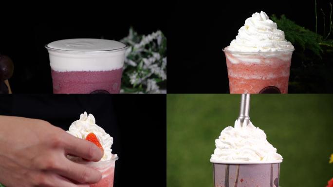 诱惑美食奶制品冰激凌做下午茶制作美味广告