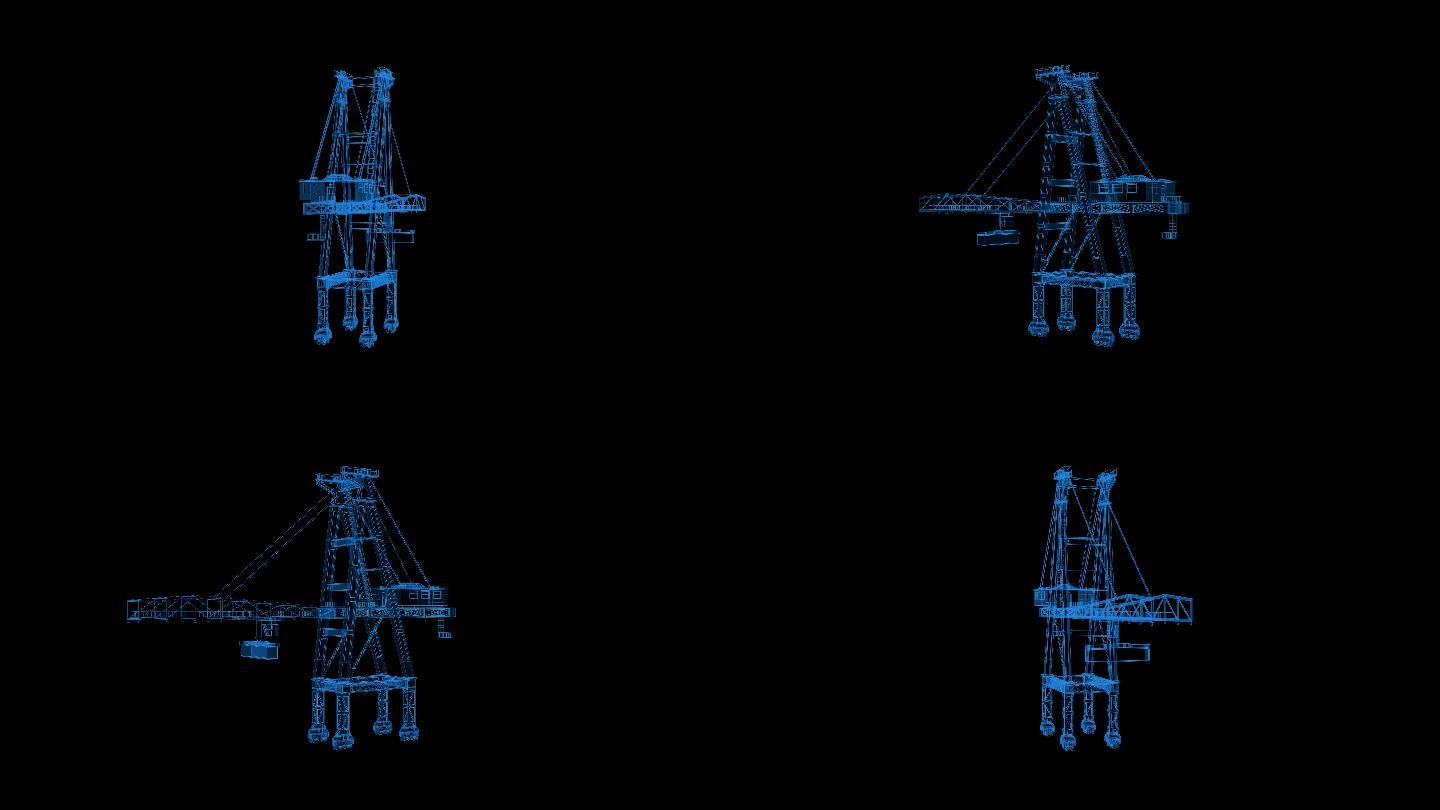 4k全息科技线框起重机带通道1