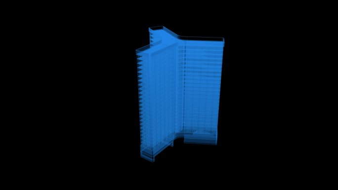 4k全息科技线框建筑带通道8