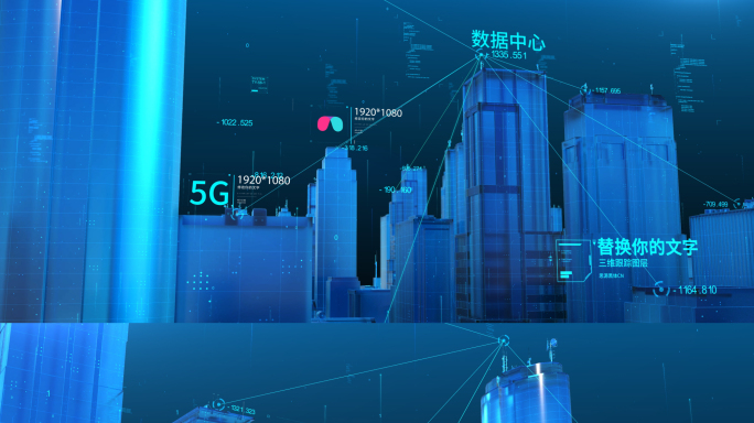 互联网科技数字城市点线文字包装AE模板