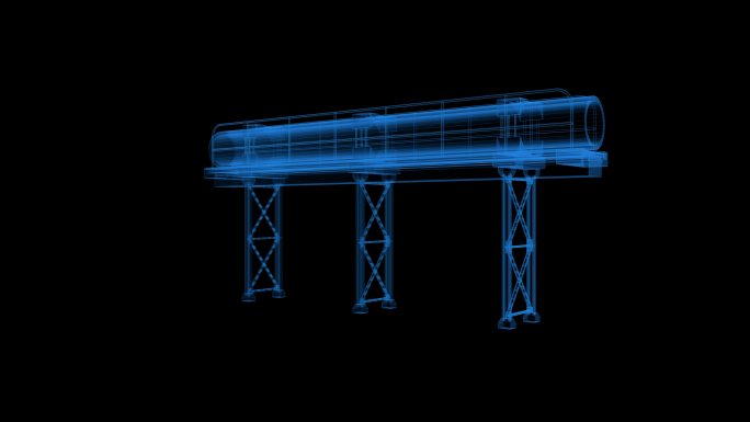 4k全息科技线框工业管道带通道2