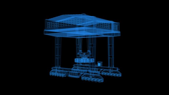 4k全息科技线框起重机带通道8
