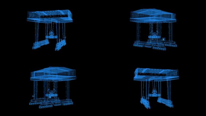 4k全息科技线框起重机带通道8