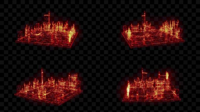 全息古建筑全息建筑动画40A