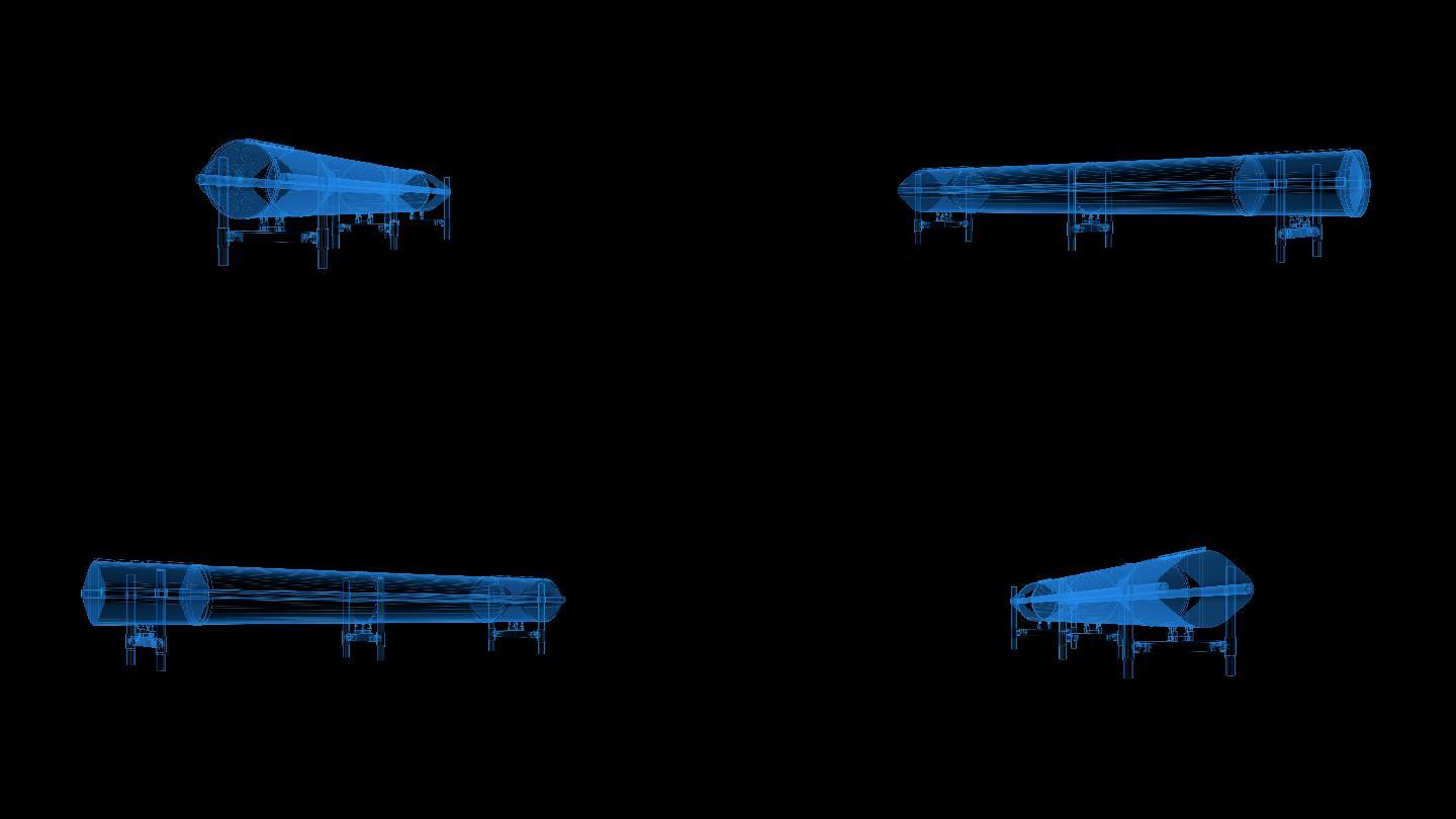 4k全息科技线框工业管道带通道9