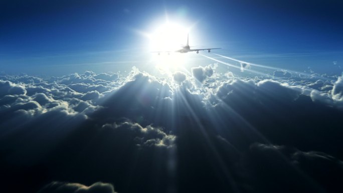 云层上方的飞机空中交通管制高度航班延误