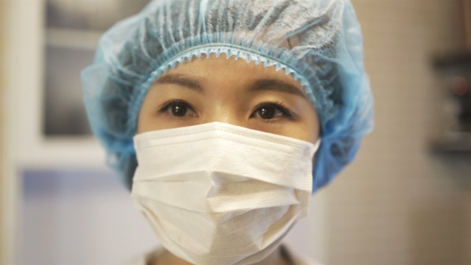 医护人员特写戴口罩女医生女护士医护人员专