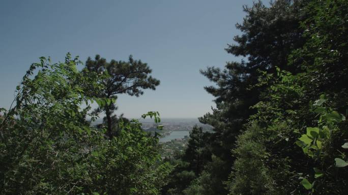 碣石山俯瞰山下的湖