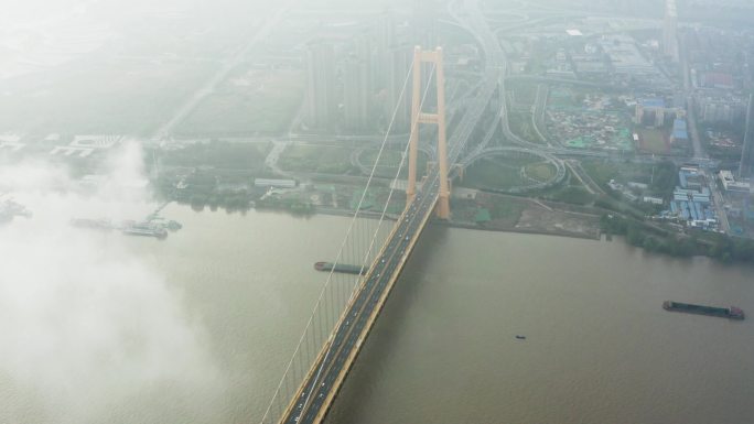 4k无人机航拍武汉杨泗港长江大桥