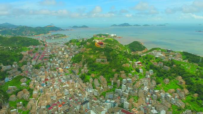 浙江温岭石塘石屋航拍4K