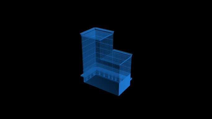 4k全息科技线框建筑带通道10