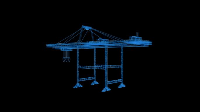 4k全息科技线框起重机带通道11