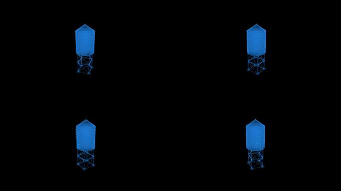 4k全息科技线框建筑带通道5