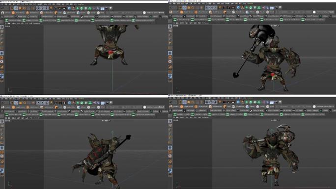 C4D大BOSS模型动作全套工程