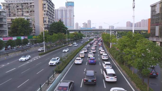 4K监控城市交通车流堵车