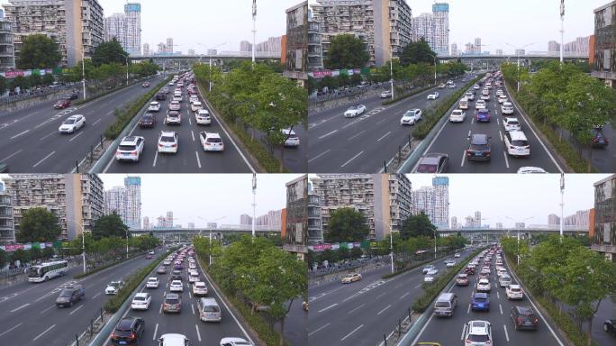 4K监控城市交通车流堵车