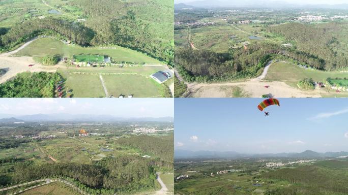 乡村振兴动力伞滑翔飞行基地乡村开发绿色