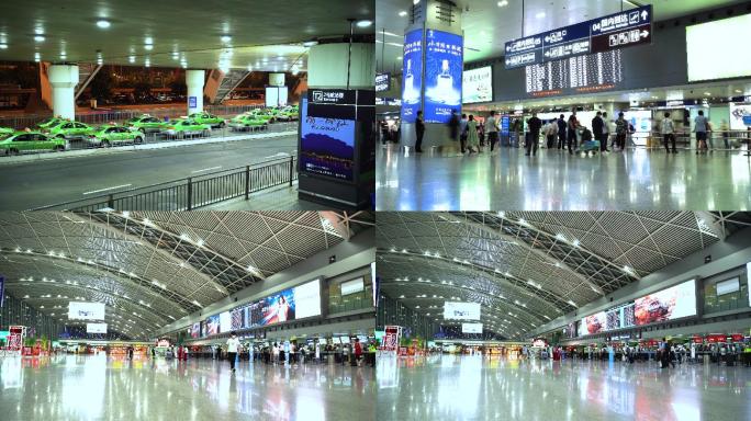 成都双流国际机场航站楼内场景视频素材4K