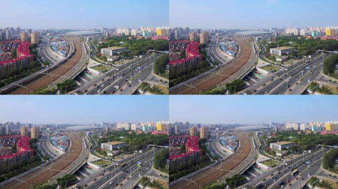 北京南站 延时摄影 高铁进出站 铁路交通