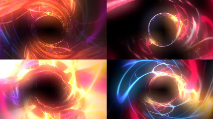 发光线的抽象隧道背景动画