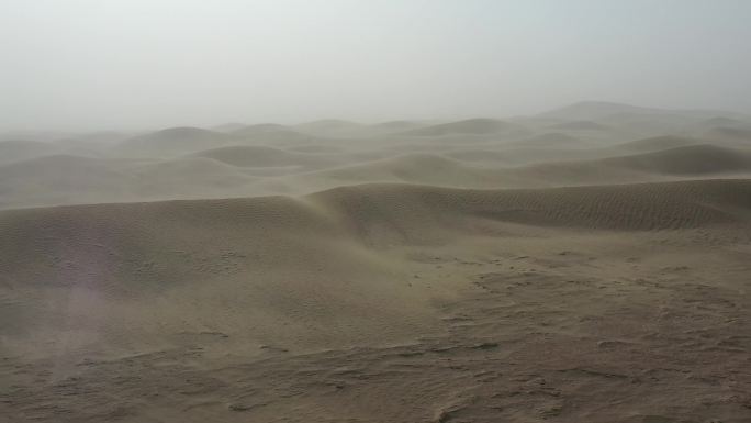 沙漠风暴实拍素材防沙治沙 环境治理抗旱
