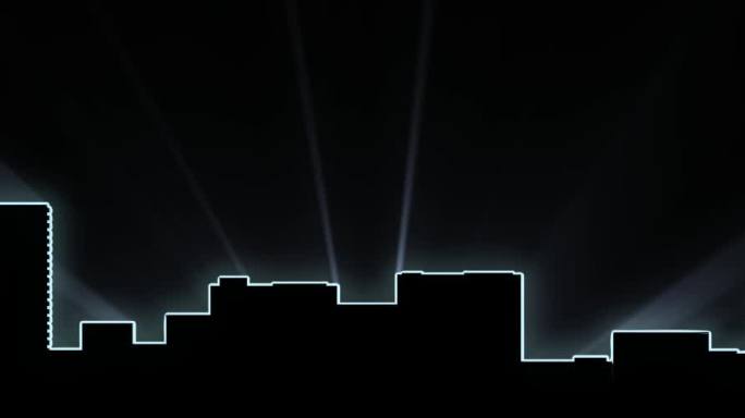 科技光线城市剪影投影