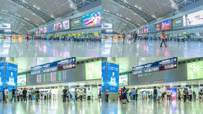 成都双流国际机场航站楼场景延时摄影4K