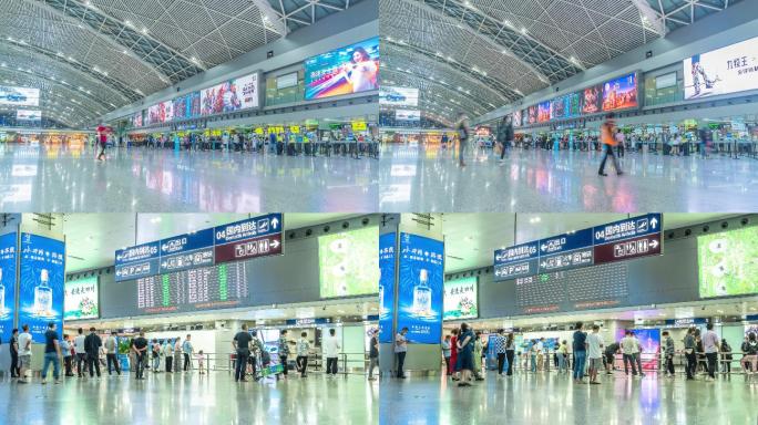 成都双流国际机场航站楼场景延时摄影4K