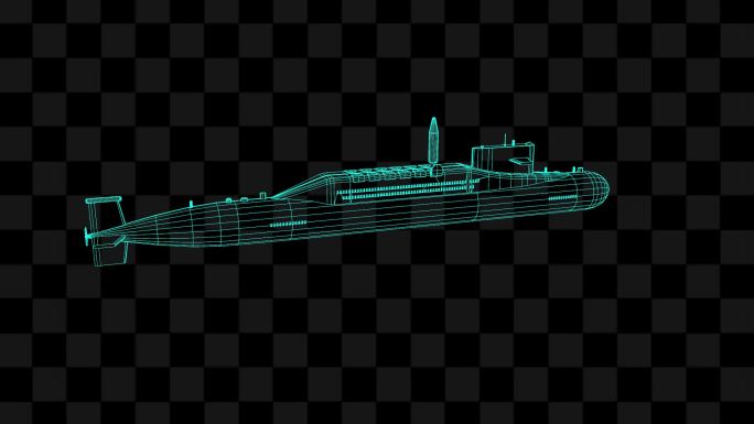 全息导弹核潜艇潜水艇三维动画LK39