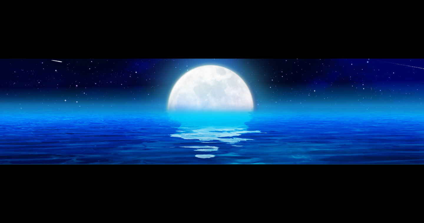 8K夜晚河面月亮升起