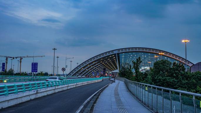 成都双流国际机场航站楼夜景延时摄影4K