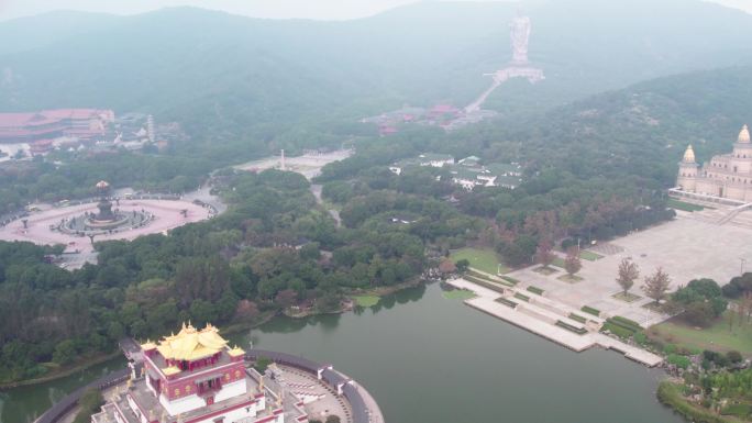 无锡灵山大佛梵宫景区航拍4K